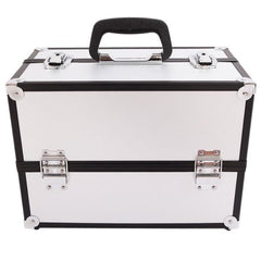 HAOYYE Aluminum Alloy Makeup Train Case Jewelry Box Organizer, Silver, Durable and Space-Saving Storage Solution with a Modern Design, Versatile for Everyday Use, Premium Quality and Stylish Appearance for Home Essentials
