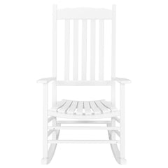 HAOYYE Square Wooden Rocking Chair with Wavy Backboard, Sturdy and Elegant Rocker for Patio, Porch, Garden, or Balcony, Comfortable and Durable Design for Relaxation and Outdoor Enjoyment