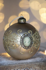 HAOYYE D3.9" Christmas Ball Ornaments, Glass Decorative Hanging Ball Christmas Tree Ornaments for Holiday Party Decorations, Set of 6 Sturdy Space-Saving Heavy Duty Modern Design Adults Dorm Room