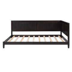 HAOYYE Full Size Wood Daybed/Sofa Bed, Espresso Durable Space-Saving Heavy Duty Modern Design for Adults Dorm Room Easy Assembly Bedroom Furniture