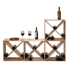 HAOYYE 24 Bottle Modular Wine Rack, Stackable Wine Storage Cube for Bar Cellar Kitchen Dining,4 sets Sturdy Space-Saving Heavy Duty Modern Design Adults Dorm Room Easy Assembly Bedroom Furniture