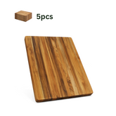 HAOYYE Teak Cutting Board BF02002_S 18 INCH, Pack of 5 Pieces Sturdy Space-Saving Heavy Duty Modern Design Adults Dorm Room Easy Assembly Bedroom Furniture
