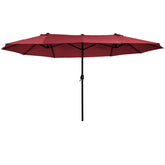 HAOYYE Extra Large Double-Sided Patio Umbrella with Crank Handle and Air Vents, Outdoor Market Sun Shade for Backyard Deck Garden Pool Table