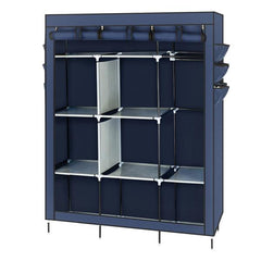 HAOYYE 69" High-leg Non-woven Fabric Assembled Cloth Wardrobe, Durable Space-Saving Storage Solution with Modern Design, Premium Quality, Stylish Dark Blue Color, Versatile Use for Bedroom, Living Room, Entryway, and Closet Organization