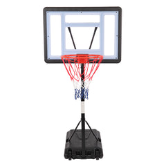 Haoyye Portable Basketball Stand with Adjustable Height, PVC Backboard, Adjustable Hoop for Outdoor Play, Durable Steel Frame, Easy to Assemble and Move, Perfect for Backyard or Outdoor Sports Activities