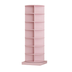 HAOYYE New 360 pink rotating shoe cabinet with 7 layers can accommodate up to 28 Paris shoes Sturdy Space-Saving Heavy Duty Modern Design Adults Dorm Room Easy Assembly Bedroom Furniture