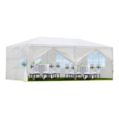 HAOYYE Outdoor Gazebo 10x20ft Wedding Party Canopy Tent with 6 Removable Sidewalls Waterproof White Event Shelter for Patio Garden Backyard Celebrations and Commercial Use
