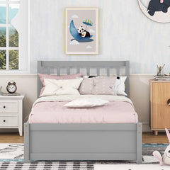 HAOYYE Modern Design Wooden Twin Size Platform Bed Frame with Trundle for Grey Color Sturdy Space-Saving Heavy Duty Easy Assembly Durable Stylish Home Furniture Versatile