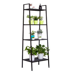 HAOYYE Sturdy 4-Tier Black Bookshelf, Durable and Stylish Space-Saving Home Organizer, Modern Storage Solution for Living Room or Bedroom