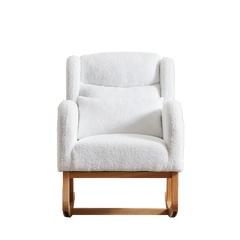 HAOYYE 27.2"W Modern Accent High Backrest Living Room Lounge Arm Rocking Chair, Two Side Pocket Sturdy Space-Saving Heavy Duty Modern Design Adults Dorm Room Easy Assembly Bedroom Furniture