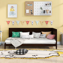 HAOYYE Twin Size Wood Daybed/Sofa Bed, Espresso Sturdy Space-Saving Heavy Duty Modern Design Adults Dorm Room Easy Assembly Bedroom Furniture