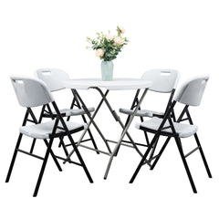 HAOYYE 4pcs Garden Plastic Folding Chairs, Lightweight and Durable Outdoor Folding Chairs, Perfect for Patio, Garden, Events, and Outdoor Gatherings, Easy to Store and Transport, Ideal for Extra Seating