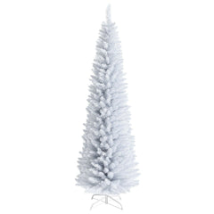 HAOYYE White Artificial Christmas Pencil Tree with Lifelike Branches and Dense Foliage Slim Holiday Decoration for Home Office Party Indoor Display with Folding Metal Stand Easy Assembly and Reusable