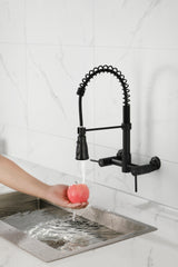 HAOYYE 3 Functions Wall Mounted Bridge Kitchen Faucet Sturdy Space-Saving Heavy Duty Modern Design Adults Dorm Room Easy Assembly Bedroom Furniture