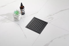 HAOYYE 6 Inch Square Shower Floor Drain Sturdy Space-Saving Heavy Duty Modern Design Adults Dorm Room Easy Assembly Bedroom Furniture