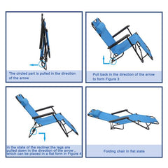 HAOYYE Portable Dual-Purpose Extendable Folding Reclining Chair, Blue – Premium Steel Tube and Oxford Fabric, Comfortable and Durable Lounge Chair for Outdoor Use, Adjustable Reclining Chair, Easy to Carry, Space-Saving Design for Camping, Patio