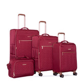HAOYYE 4-Piece Set (16/20/24/28) ,Softshell Suitcase Spinner Wheels Terylene Luggage Sets Carry On Suitcase Luggage Lightweight Durable Suitcase Wine Red Sturdy Space-Saving Heavy Duty Modern Design