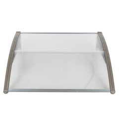 HAOYYE Household Door and Window Rain Cover Eaves Canopy with Gray Aluminum Bracket, Durable, Easy to Install, Provides Protection From Rain and Sun, Ideal for Outdoor Use, Stylish House Decoration