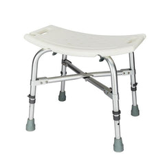 HAOYYE Heavy Duty Medical Shower Chair Bench for Bathroom Safety White Aluminum Alloy Bath Seat with Non-Slip Feet Adjustable Height and Backrest for Home Spa Tub Use Easy to Clean and Assemble