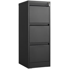 HAOYYE 3-Drawer Metal File Cabinet with Lock, Vertical Filing Cabinet for Home Office, Organizer Storage Cabinet for Letter, A4, and Legal Size Files, Sturdy Space-Saving Heavy Duty Design for Adults