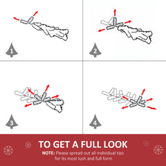 HAOYYE 6' Tall Prelit Christmas Tree Douglas Fir Artificial Christmas Tree with Realistic Branches, 250 Warm White LED Lights and 1000 Tips, White Sturdy Space-Saving Heavy Duty Modern Design