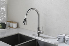 HAOYYE Kitchen Faucet with Pull Out Spraye Sturdy Space-Saving Heavy Duty Modern Design Adults Dorm Room Easy Assembly Bedroom Furniture