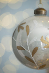 HAOYYE D3.9" Christmas Ball Ornaments, Glass Decorative Hanging Ball Christmas Tree Ornaments for Holiday Party Decorations, Set of 6 Sturdy Space-Saving Heavy Duty Modern Design Adults Dorm Room