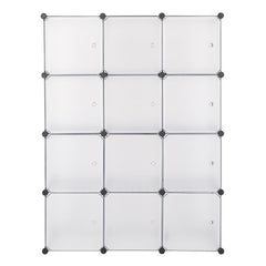 HAOYYE 12-Cube Storage Shelf Bookcase Toy Organizer Cabinet White Modern Home Organizer Durable Shelving Unit for Office Closet Living Room Space-Saving Versatile Design