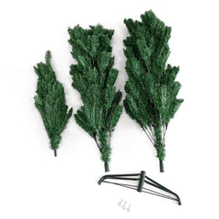 HAOYYE Green Artificial Christmas Tree 7FT Full Lifelike Pine Tree with 290 Branches, Unlit DIY Decoration for Home and Office, Sturdy PVC Material, Easy Setup, Realistic Look for Holiday Festive Décor
