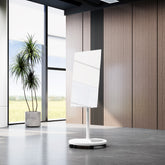 HAOYYE Magnetic Glass Dry Erase Whiteboard With Adjustable Height, Removable Tempered Glass Board, Includes 2 Magnets, 2 Markers, And Eraser, Ideal For Home Office Or Classroom, Sturdy Space-Saving Design