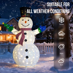 HAOYYE 5.7FT Lighted Snowman Holding Small Tree Christmas Yard Decorations, Pre-Lit Pull Up Snowman with 200 Warm White LEDs, Festive Outdoor and Indoor Holiday Display, Christmas Lighted Decor for Home and Garden