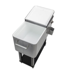 HAOYYE Iron Spray Cooler with Shelf, Durable and Environmentally Friendly Outdoor Cooler with Warm and Cooling Functions, Equipped with Directional Wheels and Bottom Tray for Easy Transport and Storage