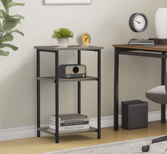 HAOYYE 3-Tier End Table Side Table with Adjustable Feet, Compact Nightstand, Space-Saving Design for Bedroom, Living Room, Office, Sturdy Heavy-Duty Construction, Modern Design, Easy Assembly, Ideal for Adults and Dorm Rooms