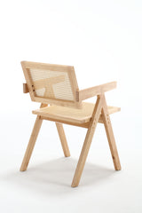 HAOYYE Hengming Cane solid wood dining chair, hand made cane armchair, suitable for living room, dining room, balcony, garden leisure armchair,set of 2 Sturdy Space-Saving Heavy Duty Modern Design