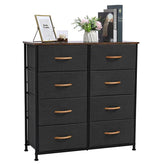 HAOYYE 4-Tier Wide Drawer Dresser with 8 Fabric Drawers, Sturdy Metal Frame & Wooden Tabletop, Modern Storage Cabinet for Closets, Dorm Rooms, Hallways, or Bedrooms – Durable, Space-Saving, Practical Organization Solution for Everyday Use