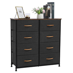 HAOYYE 4-Tier Wide Drawer Dresser with 8 Fabric Drawers, Sturdy Metal Frame & Wooden Tabletop, Modern Storage Cabinet for Closets, Dorm Rooms, Hallways, or Bedrooms – Durable, Space-Saving, Practical Organization Solution for Everyday Use