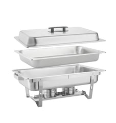 Haoyye 2 Set Buffet Catering Dish Set, 9QT Stainless Steel Chafing Dishes with Lids, Food and Water Pans, Foldable Frame and Fuel Holders, Stackable and Dishwasher Safe, Ideal for Parties, Weddings, Events, or Outdoor Serving, Easy to Use and Clean