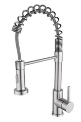 Haoyye Single Handle Kitchen Faucet with Pull Down Sprayer, Chrome Finish High Arc Sink Faucet with 360° Swivel Spout, Dual Function Stream and Spray Modes, Spring Design, Heavy Duty Metal Construction, Easy to Install for Home or Apartment Kitchen