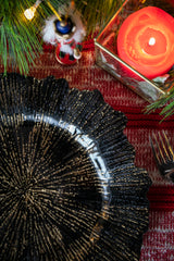 Haoyye 8 Pack Plastic Charger Plates, 13 Inch Round Reef Design Plate Set for Table Setting, Reusable Decorative Dinner Plate Chargers for Weddings, Parties, Events or Everyday Dining, Durable and Lightweight, Elegant Table Decor Accent