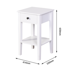 HAOYYE White Bathroom Floor-Standing Storage Table with Drawer, Sturdy Space-Saving, Heavy Duty Modern Design, Easy Assembly, Durable, Stylish and Versatile Home Furniture