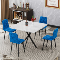 HAOYYE Dining Chairs Set of 4, Modern Kitchen Dining Room Chairs, Velvet Dining Chair Upholstered Cushion Seat and Sturdy Metal Legs Space-Saving Heavy Duty Modern Design Adults Dorm Room Easy Assembly