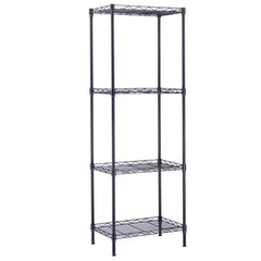 HAOYYE 4-Tier Wire Shelving Unit Metal Storage Rack Black Adjustable Organizer with Leveling Feet for Kitchen Bathroom Office