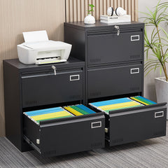 HAOYYE Black 2-Drawer Locking Metal File Cabinet, Lateral Filing Cabinet for Home Office, Legal and Letter Files, Space-Saving Vertical Design, Assembly Required
