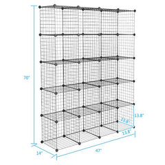 HAOYYE 20-Cube Organizer, Cube Storage Shelves, Wire Cube Storage, Origami Shelves, Metal Grid Multifunction Shelving Unit, Modular Cubbies Organizer, Bookcase for Home, Office, Living Room, Bedroom Storage Solution, Stylish and Functional Design
