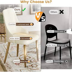 HAOYYE Modern PU Dining Chair Set of 2, Sponge-Filled Cushion, Solid Wood Metal Legs, Ideal For Restaurants, Living Rooms, and Bedrooms, Sturdy Space-Saving Heavy Duty Modern Design Adults Dorm Room