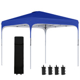 HAOYYE 8 x 8 ft Pop Up Canopy Tent with 6 Sandbags, Carry Bag, and Vented Roof, Waterproof Folding Outdoor Shade Shelter with Adjustable Height for Patio Garden Party Events