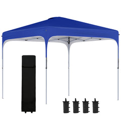 HAOYYE 8 x 8 ft Pop Up Canopy Tent with 6 Sandbags, Carry Bag, and Vented Roof, Waterproof Folding Outdoor Shade Shelter with Adjustable Height for Patio Garden Party Events