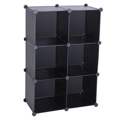 HAOYYE Cube Storage 6-Cube Closet Organizer Shelves for DIY Closet Cabinet, Black Durable Space-Saving Storage Solution, Modern Design, Versatile Use, Premium Quality, Stylish and Functional Organizer for Home or Office