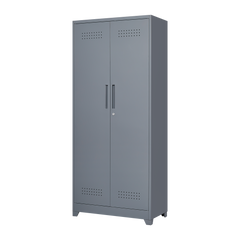 HAOYYE Metal Storage Cabinets, Cleaning Tool Cabinet with Locking Door, Tall Broom Tool Organizer and Storage, Large Storage Cabinet for Kitchen, Pantry, Office, Shop Sturdy Space-Saving Heavy Duty Durable