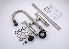 HAOYYE Bridge Kitchen Faucet with Pull-Down Sprayhead in Spot Sturdy Space-Saving Heavy Duty Modern Design Adults Dorm Room Easy Assembly Bedroom Furniture